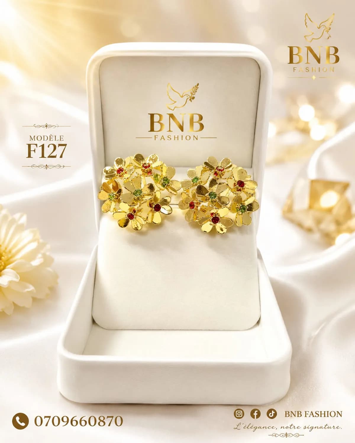 Parure Fleurs Dorées